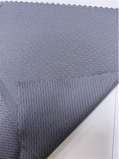 GZ-YXYF 0245# 39 jacquard dots Width: 160CM Weight: 160GSM Composition: 90%polyester 10%spandex moisture wicking side view